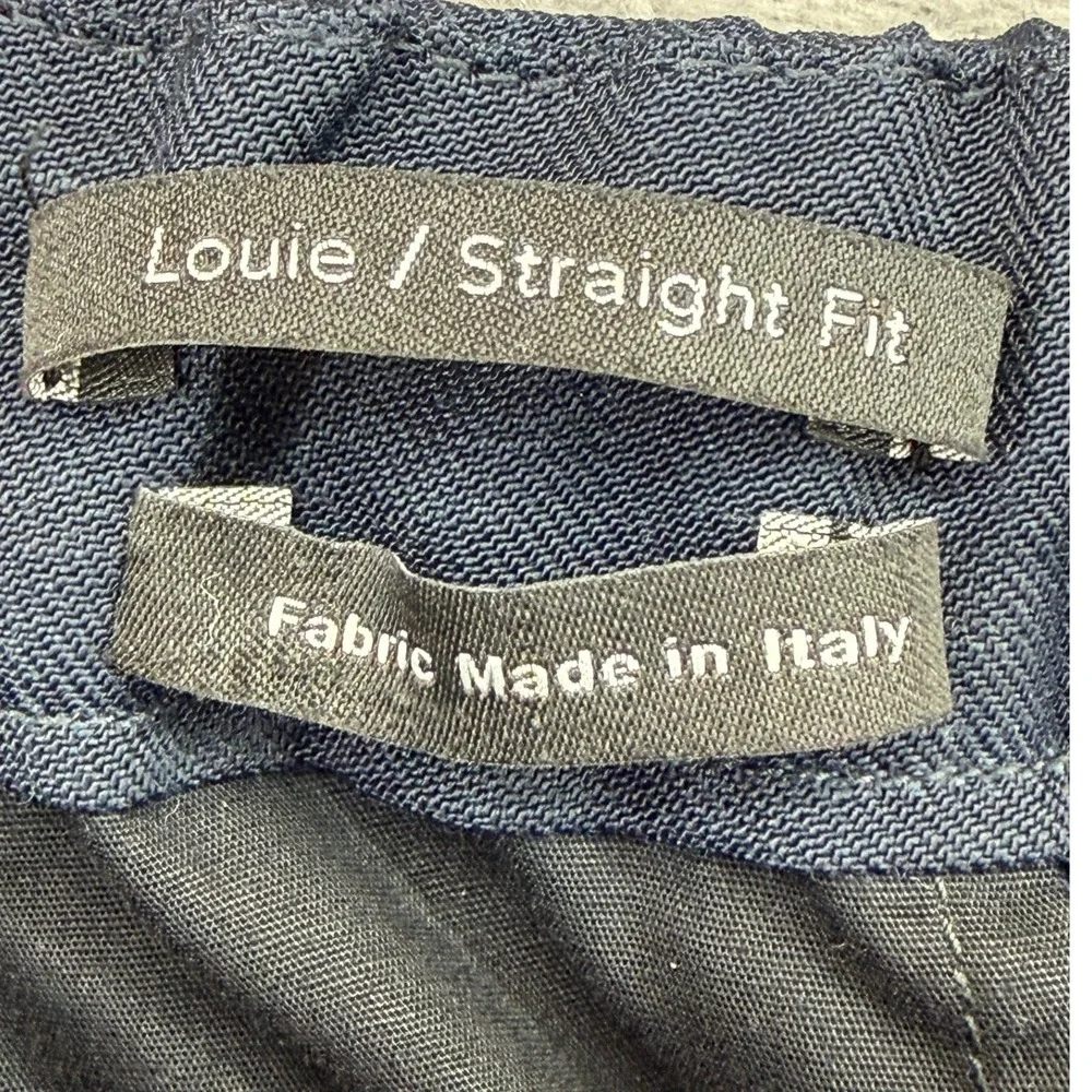 Vince Linen Pants Mens M Louie Straight Fit Navy Blue Italian Fabric EUC